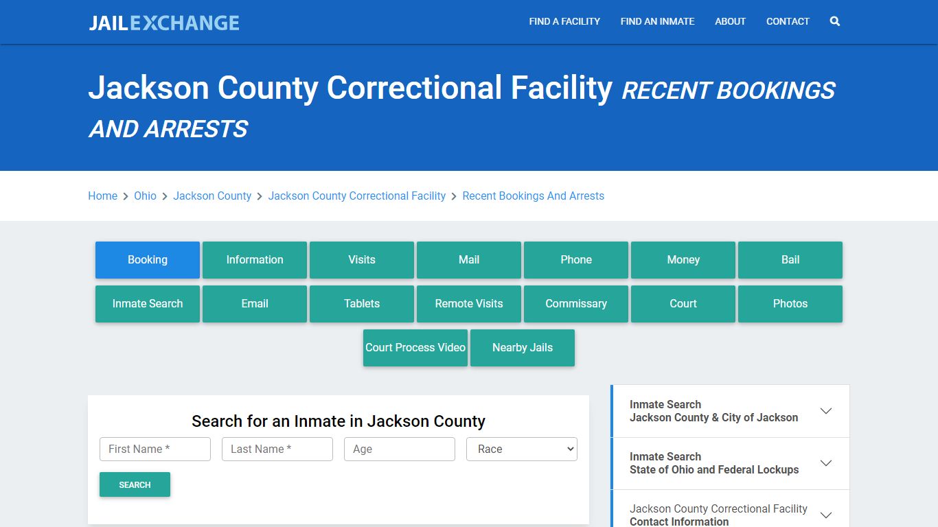 Jackson County Correctional Facility OH Recent Arrests and Bookings