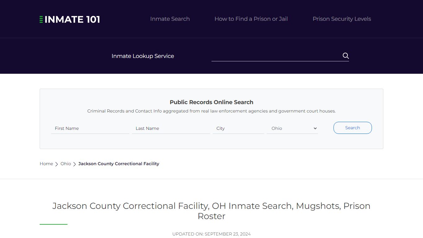 Jackson County Correctional Facility, OH Inmate Search, Mugshots ...